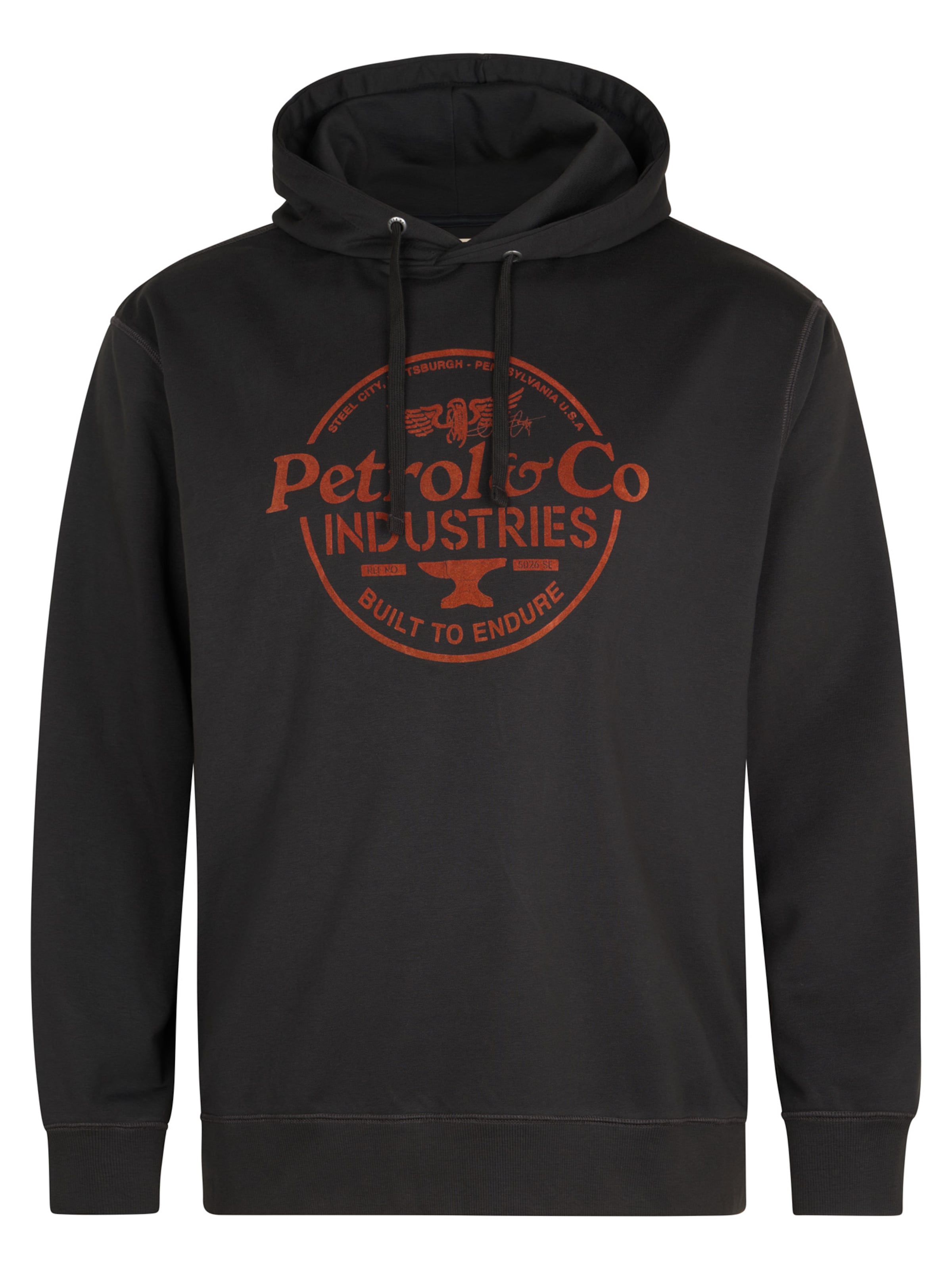 Petrol Industries Sweatshirt 'Ridgeview' in Black: front
