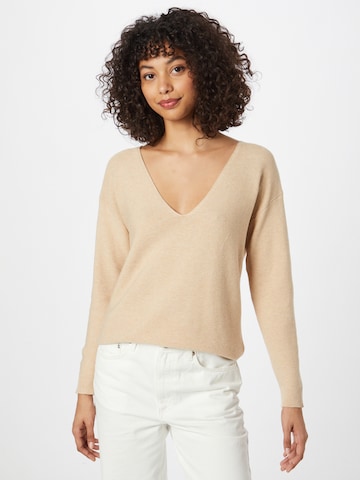 Cream Sweater in Beige: front