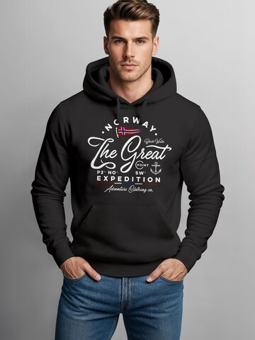 Neverless Sweatshirt 'NORWAY' in Black