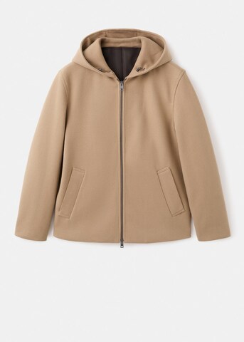 MANGO MAN Fleece Jacket 'Ted' in Beige