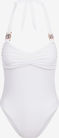 Push-up Maillot de bain 'Amour Rouched' Moda Minx en blanc : devant