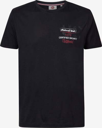 Petrol Industries T-Shirt en rouge cerise / noir / blanc cassé, Vue avec produit