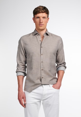 ETERNA Slim fit Button Up Shirt in Beige: front