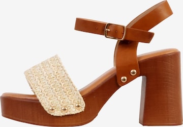 Sandales 'Sandalen mit Absatz und Riemchen' Joia en beige : devant