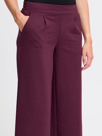 ICHI Wide leg Pleat-front trousers 'Kate' in Purple