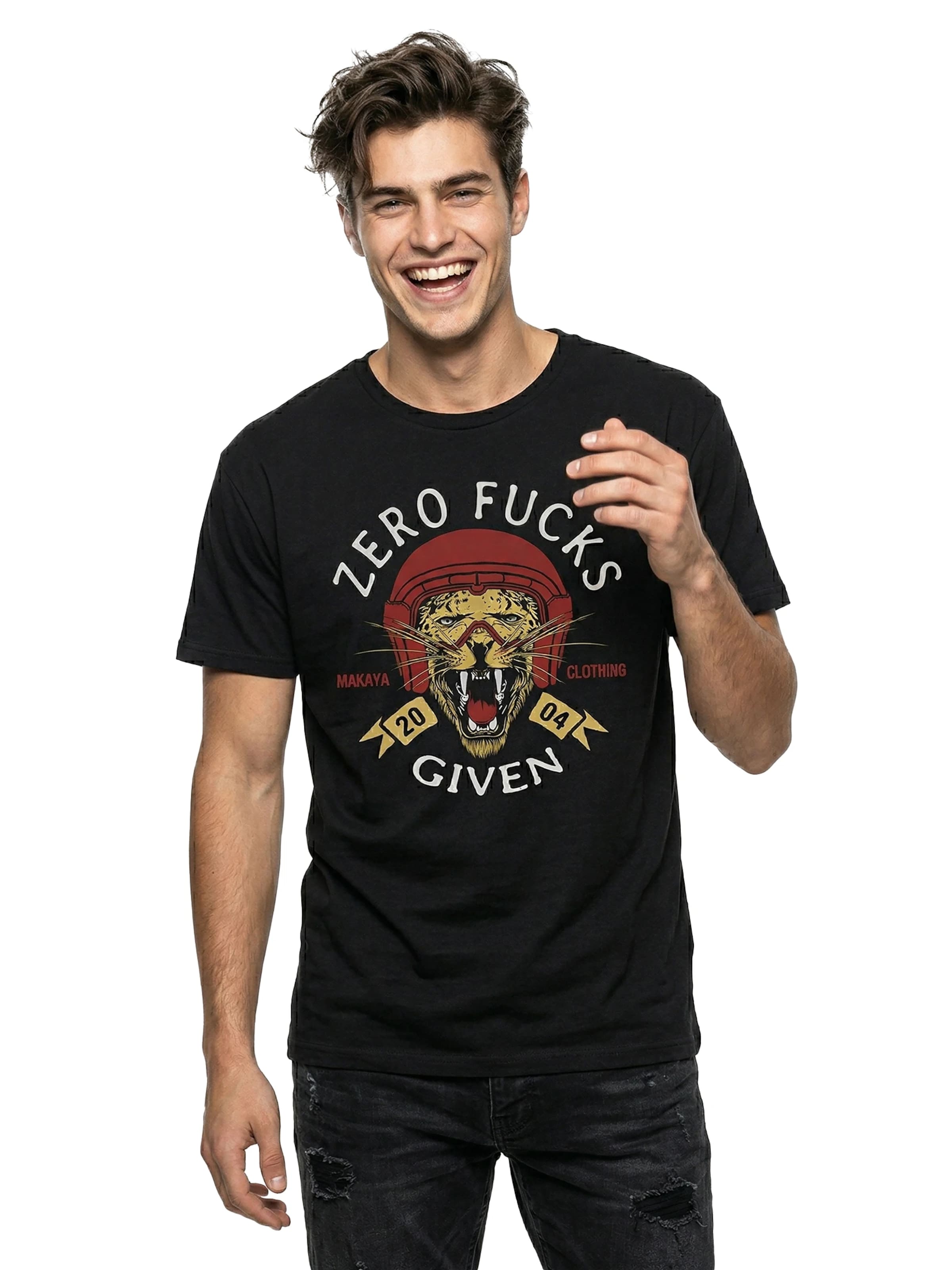 MAKAYA Shirt 'Zero F Given' in Black
