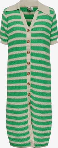 Y.A.S Knitted dress 'Croc' in Green: front