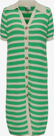 Y.A.S Knitted dress 'Croc' in Green: front