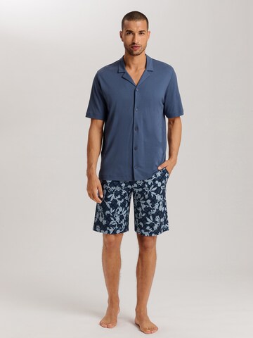 Hanro Pyjama kort ' Night & Day ' in Blauw: voorkant