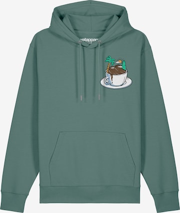 Watapparel Sweatshirt 'Coffee Waves' in Grün: Vorderseite
