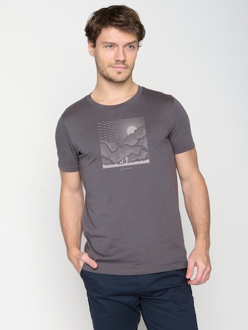 GREENBOMB Shirt 'Nature Friends' in Grijs: voorkant