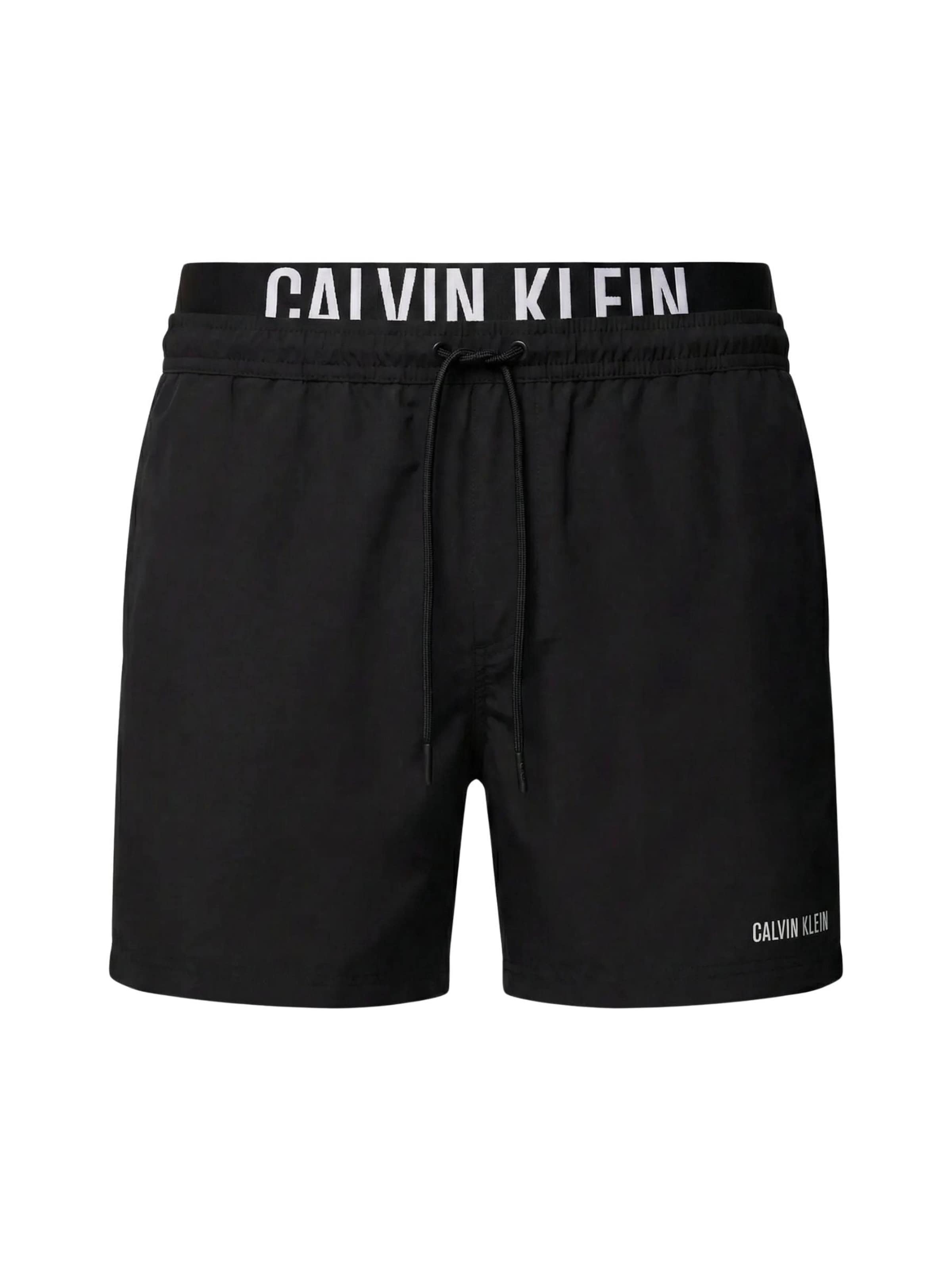Calvin Klein Swimming shorts 'CALVIN KLEIN MEDIUM DRAWSTRING BOXER Costumi da bagno' in Black: front
