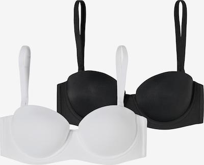 SCHIESSER Bügel-BH ' Bandeau mit Schale - Unique Micro ' in 75/A in schwarz / weiß, Produktansicht