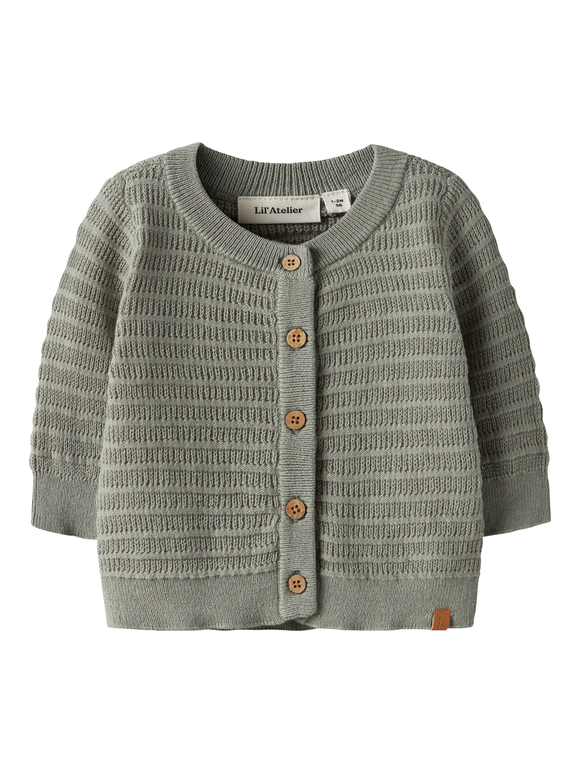 Lil'Atelier Strickjacke 'NBMTHUNDER'‌‌‌‌‌‌ in 62 in oliv, Produktansicht