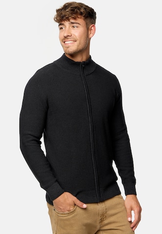 INDICODE JEANS Knit Cardigan in Black: front