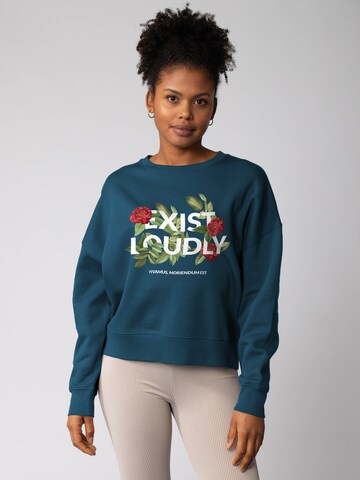 Sweat-shirt 'Exist Loudly ' Watapparel en vert : devant