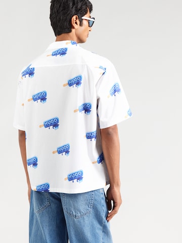 balta HUGO Patogus modelis Marškiniai 'Eligino'