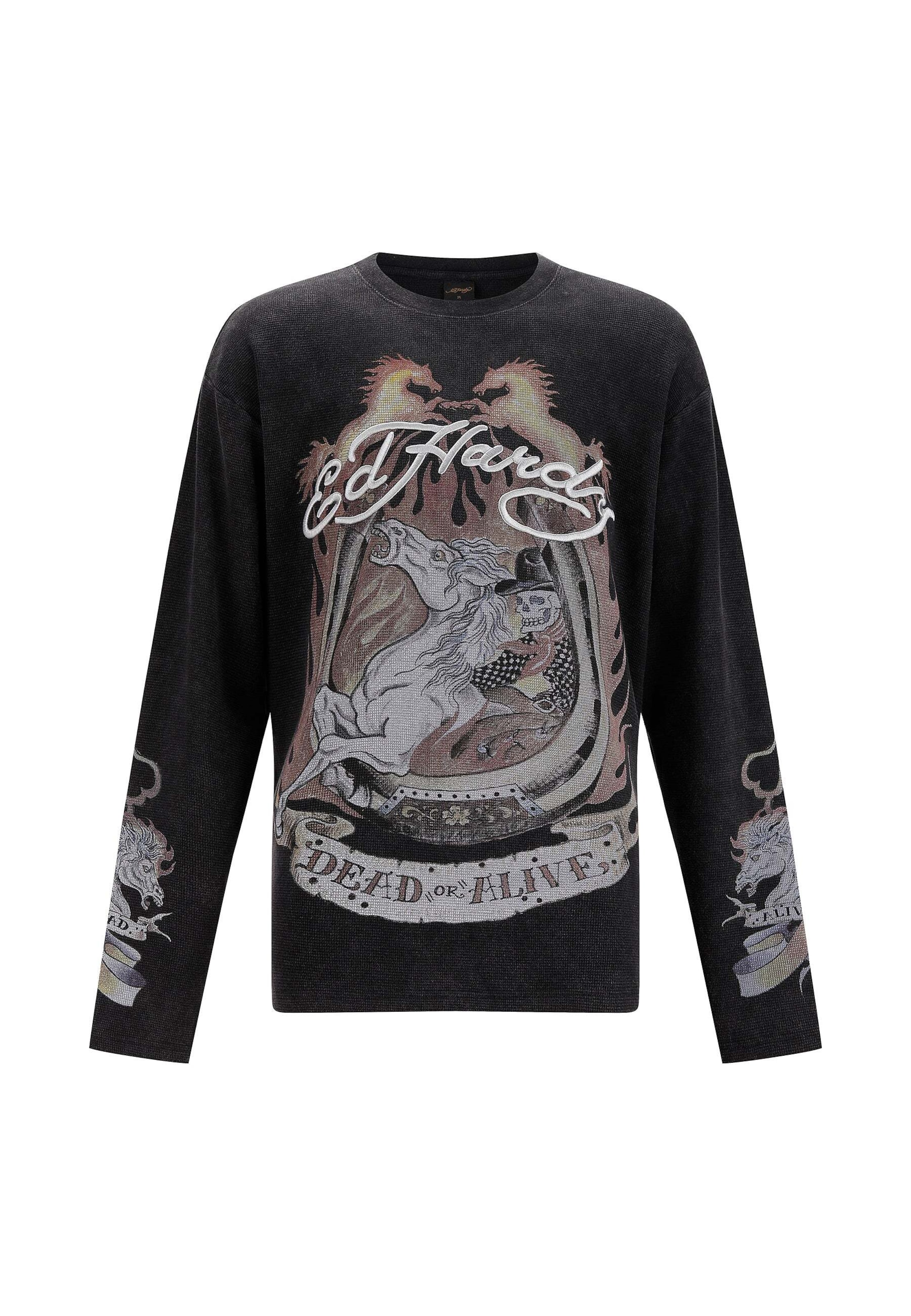 Ed Hardy T-Shirt in Schwarz: Vorderseite