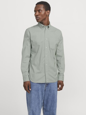 JACK & JONES Regular fit Button Up Shirt 'JPRBLUBrook' in Green: front