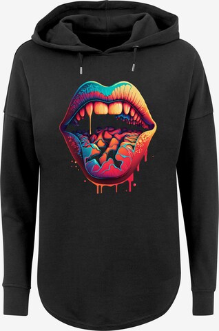 F4NT4STIC Sweatshirt 'Drooling Lips' in Schwarz: predná strana