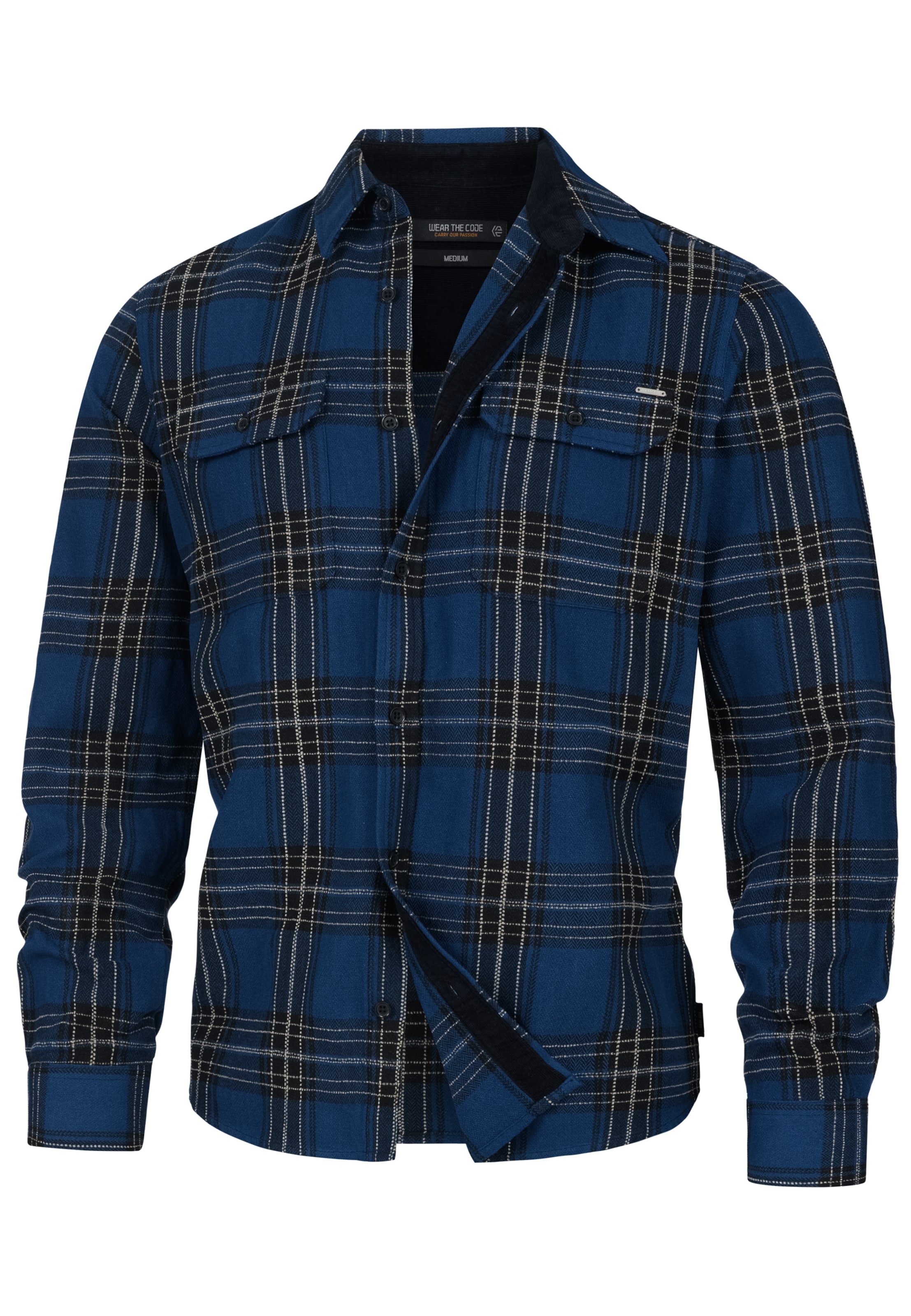 INDICODE JEANS Regular fit Button Up Shirt in Blue: front