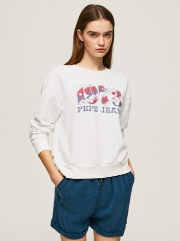 Sweat-shirt 'Nya' Pepe Jeans en blanc : devant