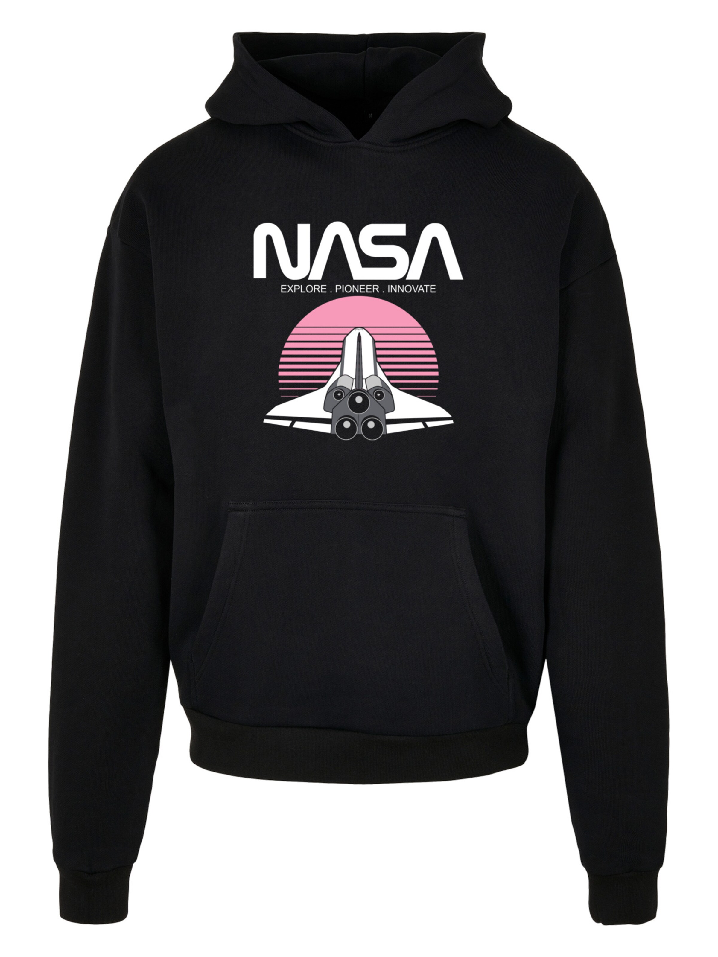 F4NT4STIC Sweatshirt 'NASA Space Shuttle Sunset' in Black: front