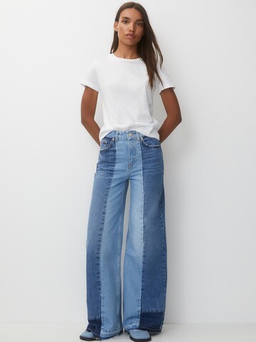 Wide Leg Jean Pull&Bear en bleu