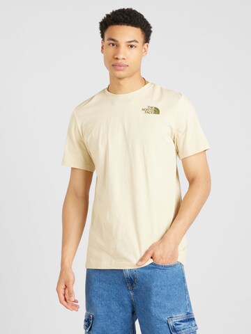 T-Shirt THE NORTH FACE en beige : devant