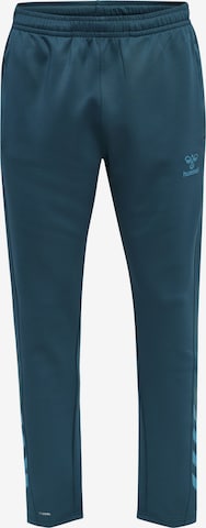 Hummel Regular Workout Pants in Blue: front