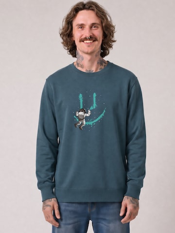 Watapparel Sweatshirt 'Graffiti Astronaut' in Blauw: voorkant