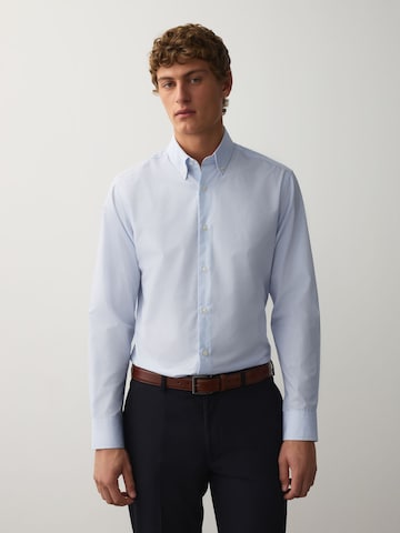 Next Slim fit Business shirt in Blue: front
