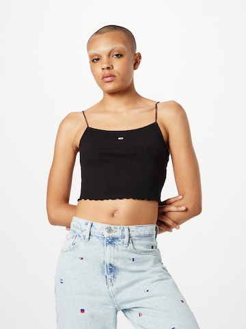 Tommy Jeans Top in Black: front