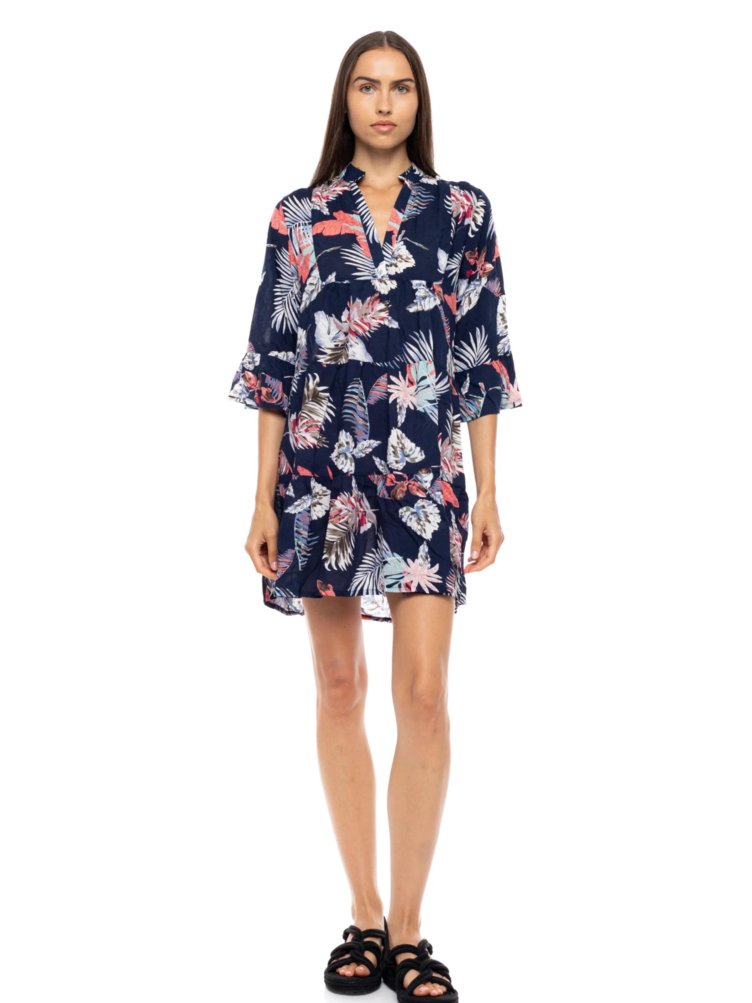 Pink Label - Vestido de verão 'BEACHWEAR TROPICAL' em azul