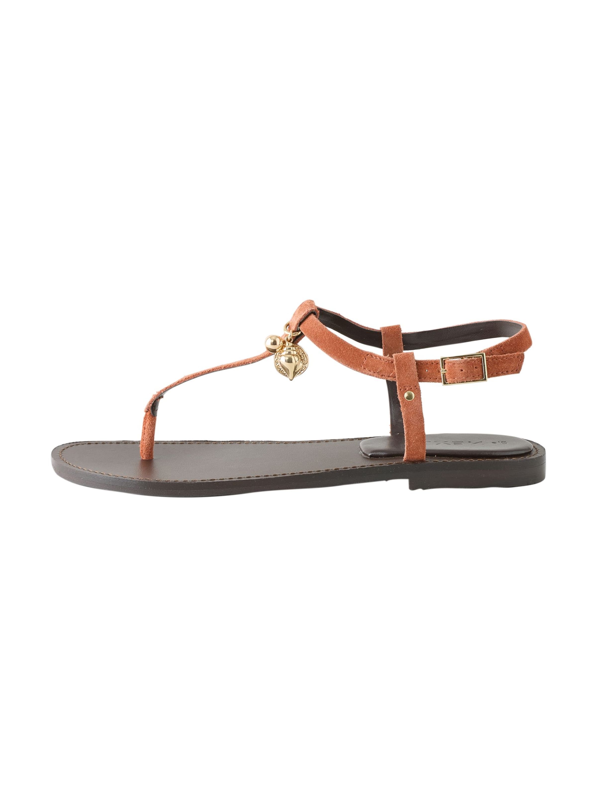 Next T-Bar Sandals in Orange: front