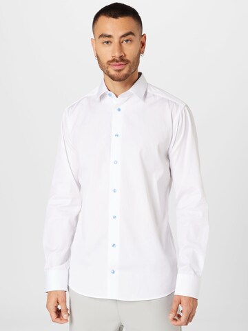 ETON Slim fit Button Up Shirt in White: front