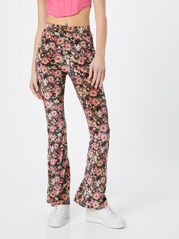 Colourful Rebel Flared Trousers 'Jolie' in Black: front