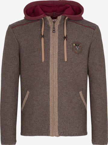 SPIETH & WENSKY Knit Cardigan 'Dakar' in Brown: front