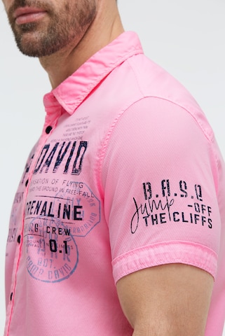 CAMP DAVID Regular fit Button Up Shirt in Pink