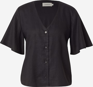 Thinking MU Bluse 'Hemp Libelula' in Schwarz: Vorderseite