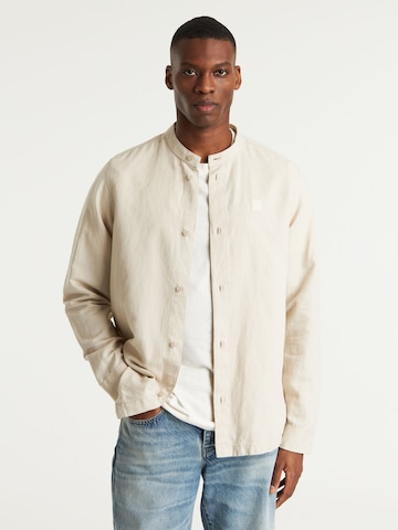 CHASIN' Regular fit Button Up Shirt 'Mao' in Beige: front