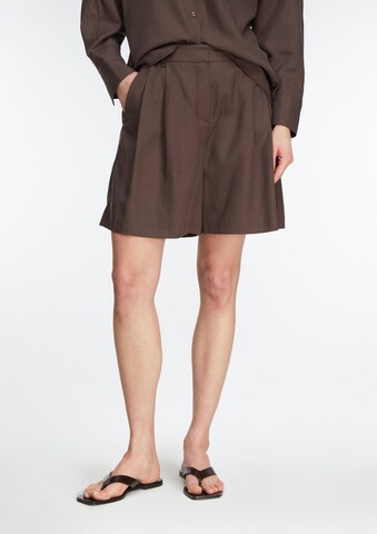 Wide Leg Pantalon à pince COMMA en marron : devant