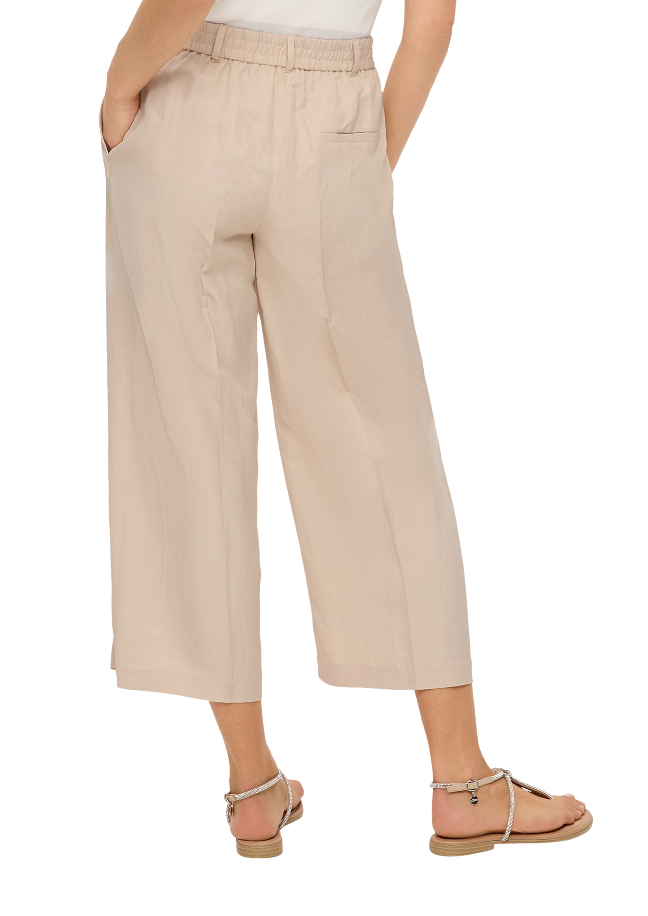 s.Oliver BLACK LABEL Wide Leg Housut värissä beige: takapuoli