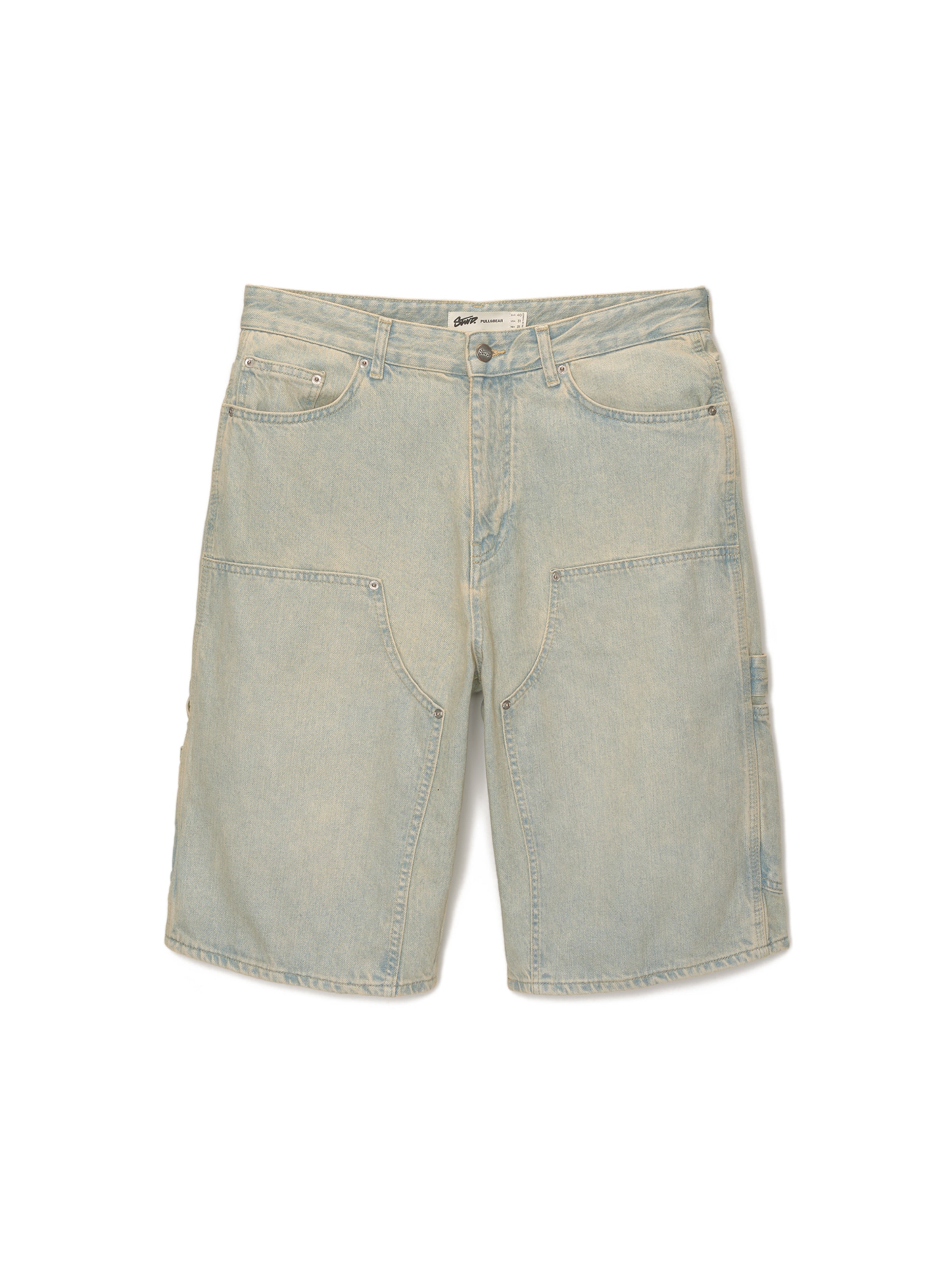Pull&Bear Wide leg Jeans in Blauw: voorkant