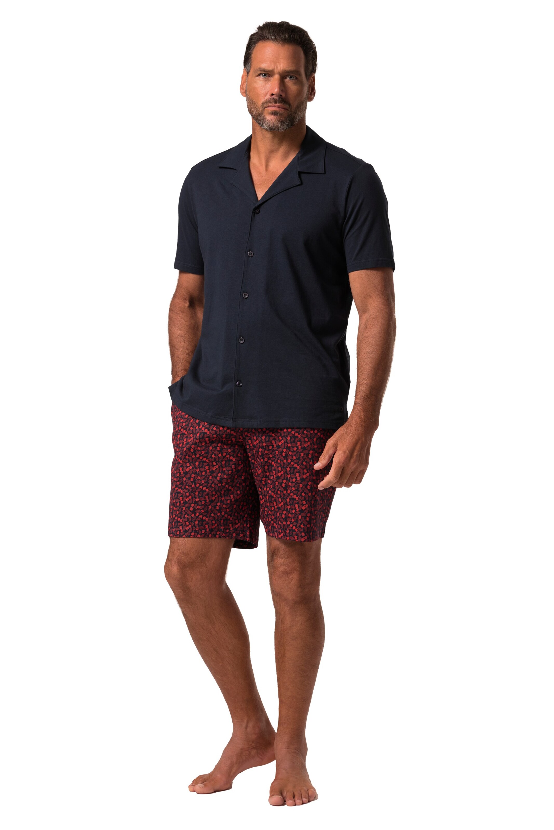 JP1880 Short Pajamas in Blue: front