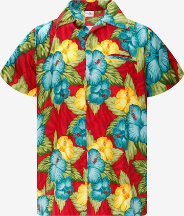 Maglietta 'Wild Flowers' di King Kameha in rosso: frontale