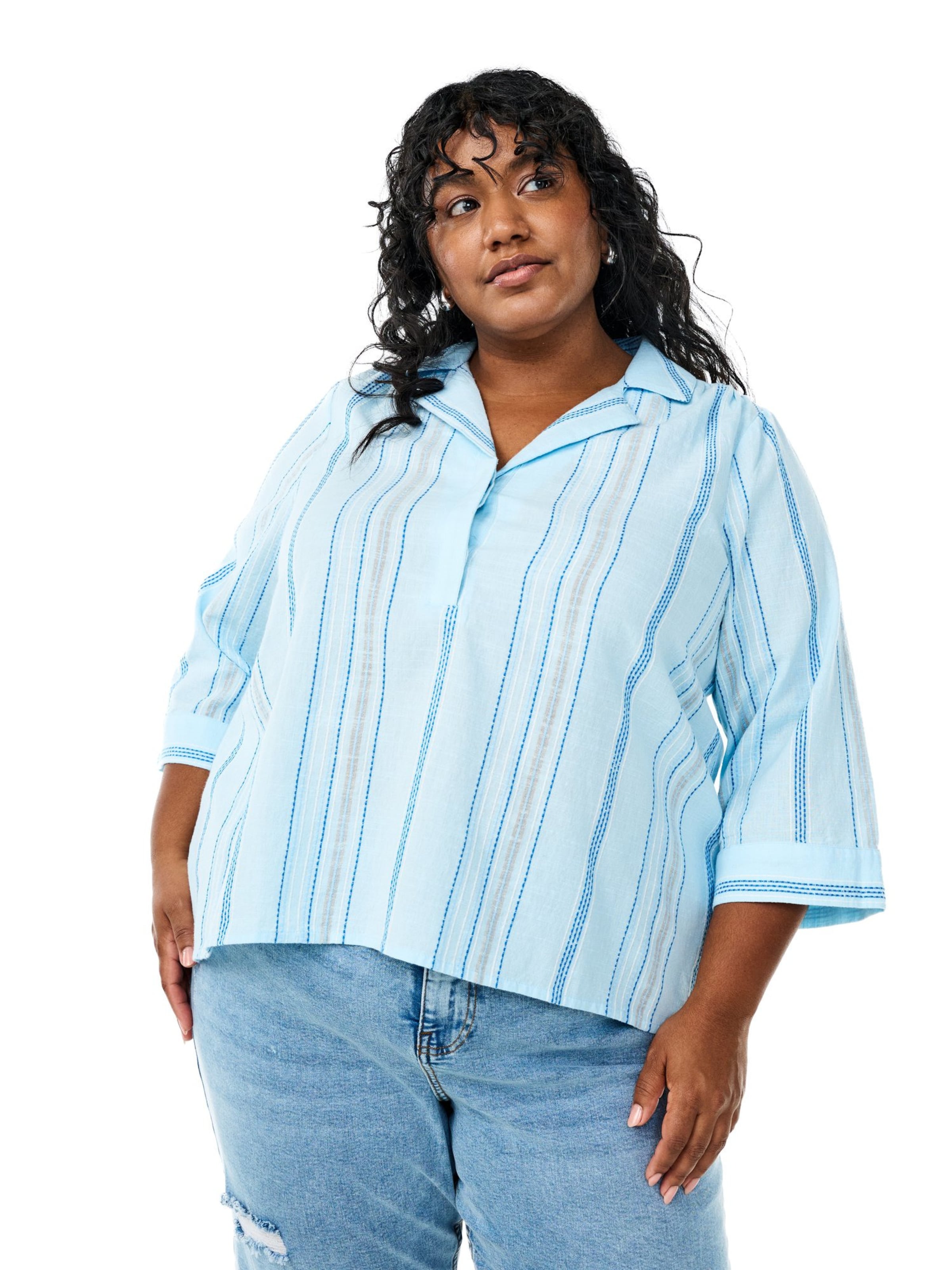 Chemisier 'EMILIO' Zizzi en bleu : devant