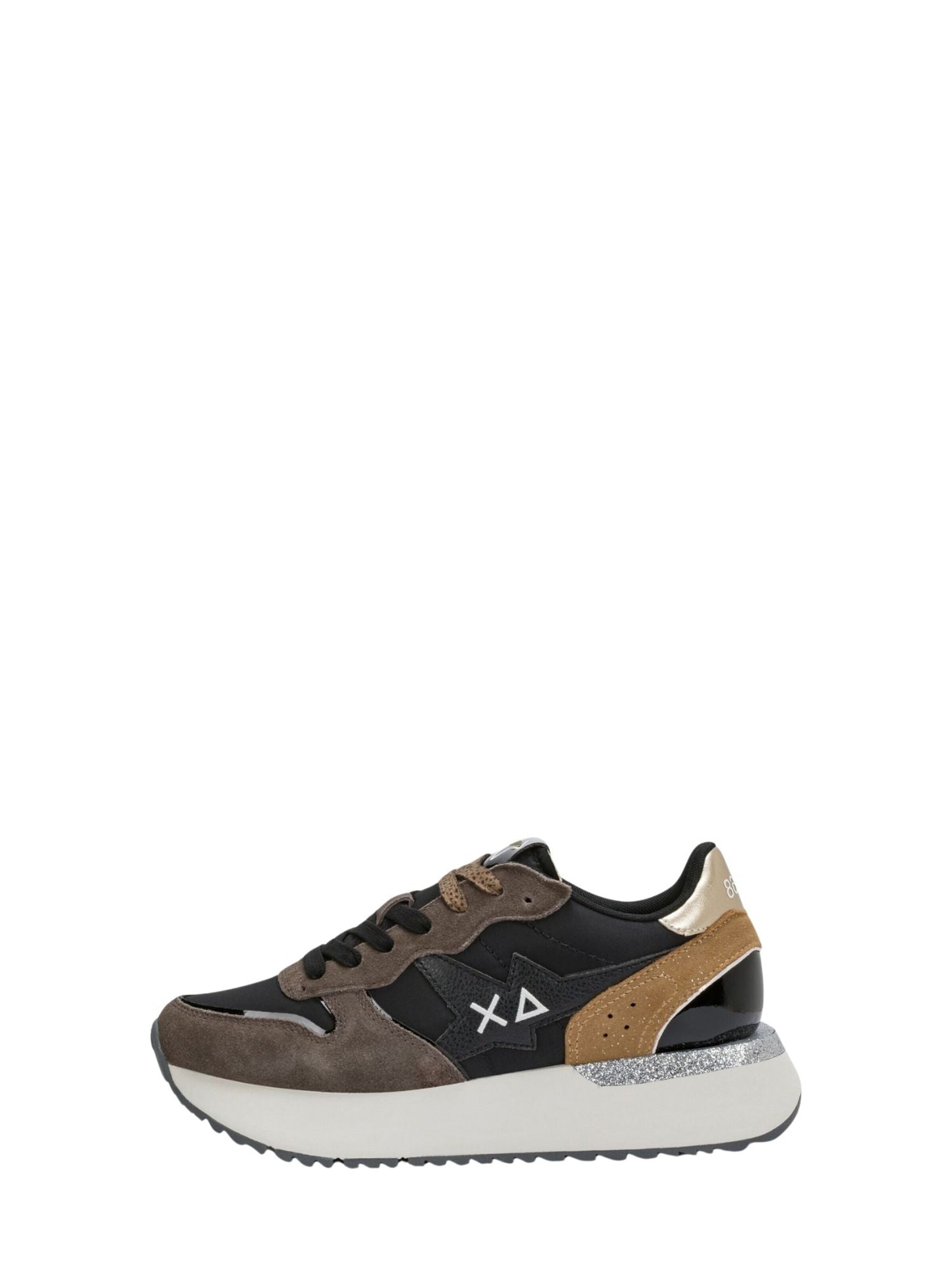 Sneaker bassa 'Sneakers Sun68 Big Stargirl Mix Materials da donna in camoscio e tessuto nero Z46229 11' di SUN68 in nero: frontale