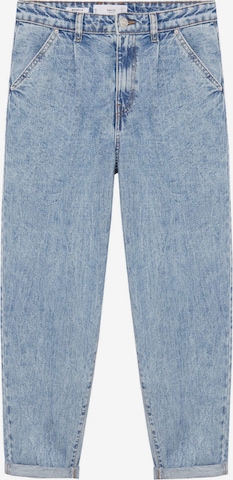 MANGO Loose fit Pleated Jeans 'Michelle' in Blue: front