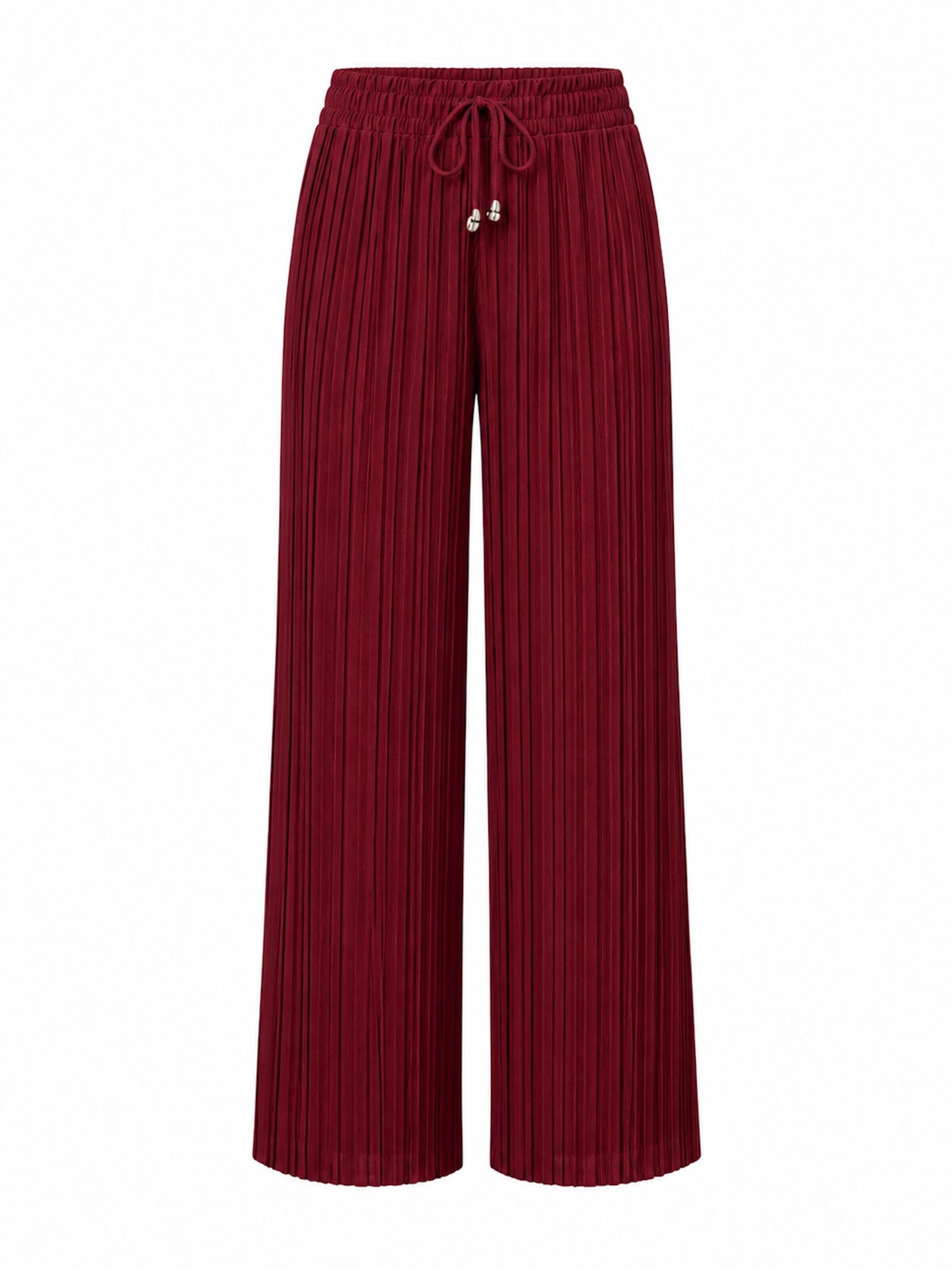 Worldclassca Loosefit Bügelfaltenhose 'Damen Plissee Sommer Hose'‌‌‌‌‌‌ in Rot: Vorderseite